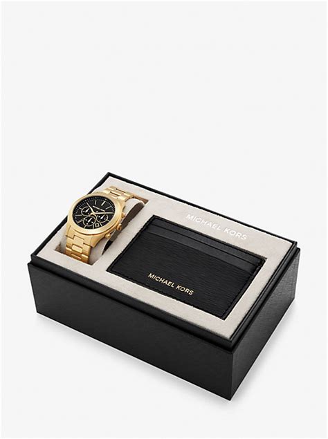 Oversized Slim Runway Watch and Card Case Gift Set 